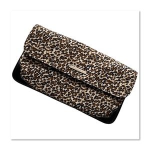 Strada Purse Clutch Animal Print Black Brown Small Strap